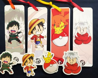 Anime Bookmark and Sticker Set hanyou mouse pirate king hero