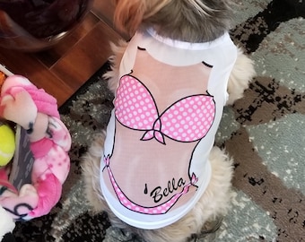 Tatoo Bikini Shirt | Custom Pet | Dog Clothes | Dog Bathing Suit | Beach Pet Shirt | Dog Bikini | Cat Bikini | Pet Tee | Dog T-Shirt |