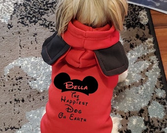 Mouse Ears | The Happiest Dog On Earth | Dog Hoodie | Dog Coat | Dog Clothes | Dog Sweater | Custom Dog |