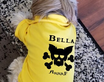Polo personalizado de pirata para mascotas / Ropa para perros y gatos