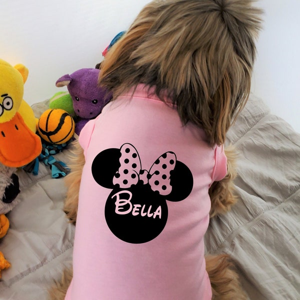 Minie Bow | Dog T Shirt | Custom Dog Shirt | Dog Tee | Dog Clothes | Cat Clothes | Cat Shirt | Disney Pets