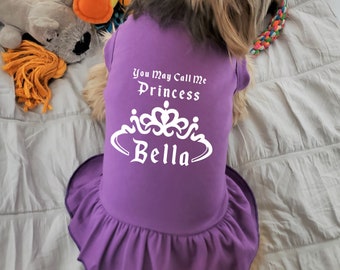 Princess | Dog T Shirt Dress | Custom Dog Shirt | Dog Tee | Dog Clothes | Cat Clothes | Cat Shirt |