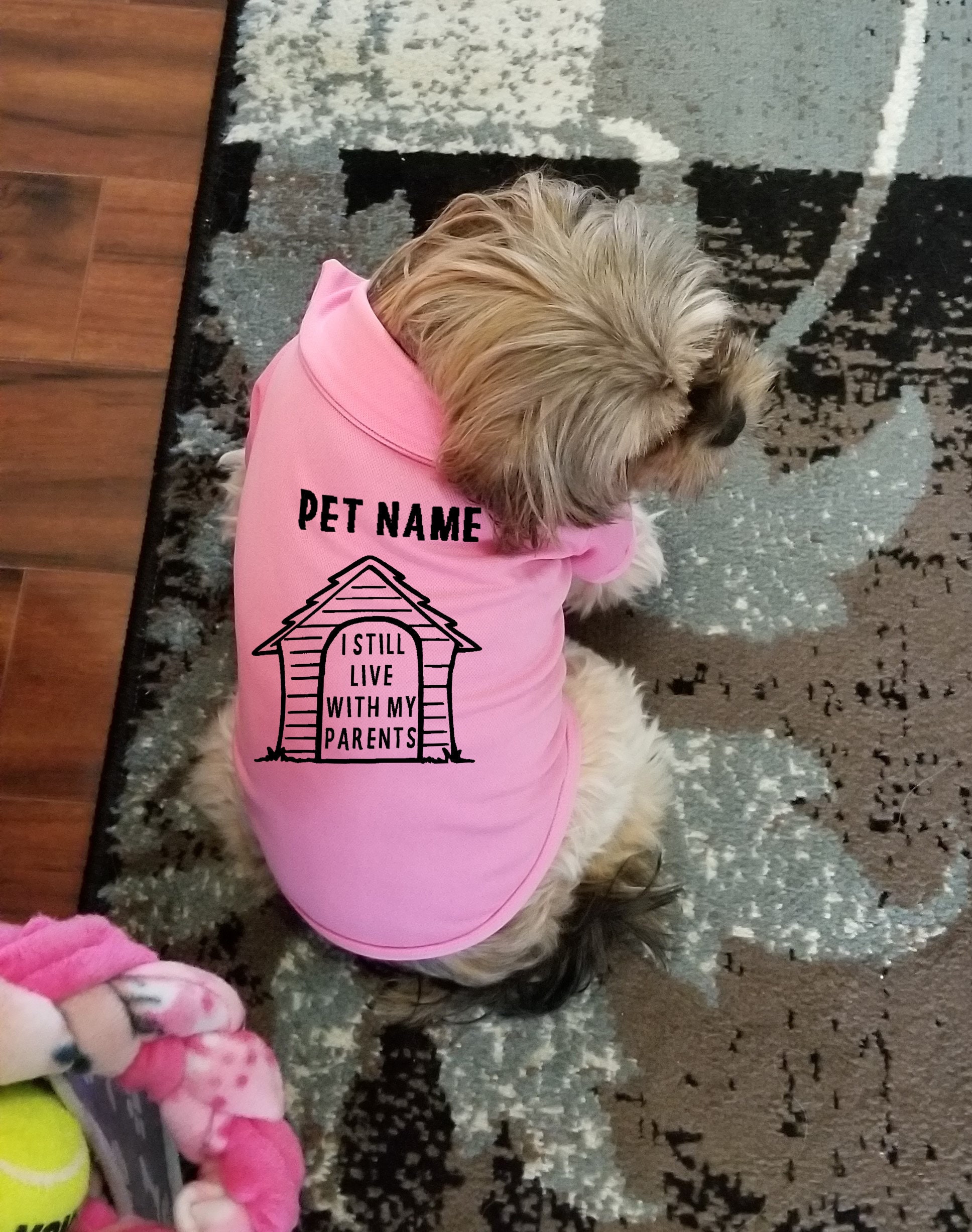 dog clothes for large dogs on I Still Live With My Parents Personalized Pet Polo Shirt Etsy