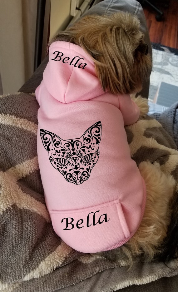 Sugar Skull Cat Custom Cat Sphynx Clothes Cat Hoodie Etsy