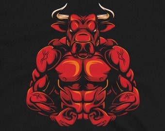 Gym Shirt, Gym T-shirt, Gym Clothing, Gym Gift, Animal Bull Shirt, Workout T-Shirt, Workout Clothing, Buffalo Shirt, Buffalo T-Shirt,