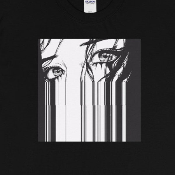 ANIME T-shirt, Trippy Anime Shirt, EYES BARCODE T-Shirt Short Sleeve