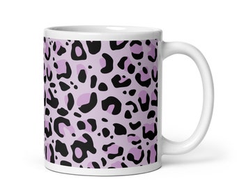 Leopard glossy mug, Pink Leopard Mug, Pink Lopard Gift, Women Mug, Women Cup, Women Gift, Gift For Women, Animal Print Mug,