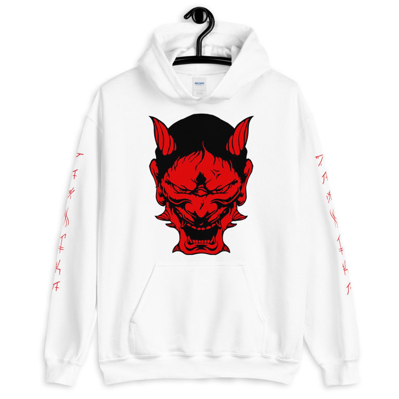 Oni JAPANESE Hoodie KANJI Hoodie Japanese Symbols Sweatshirt Etsy