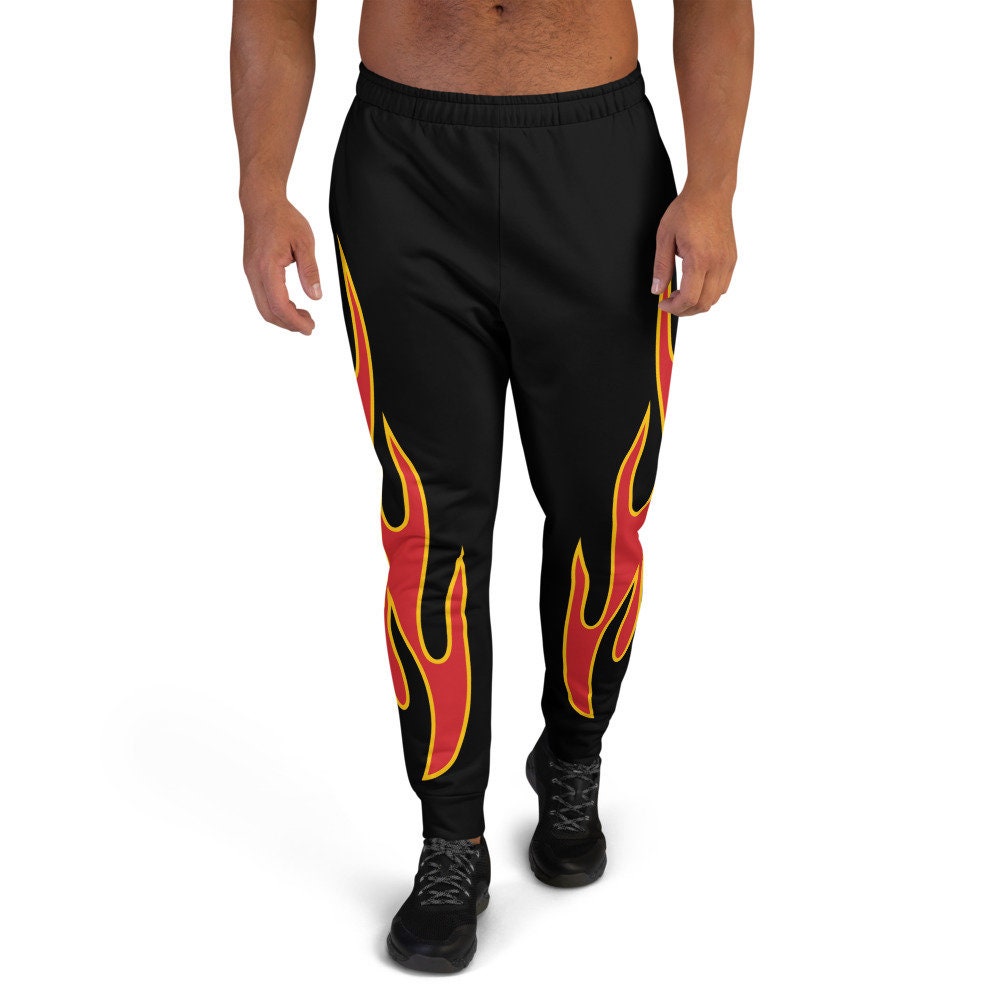 FLAMES Sweatpants, MONSTER TRUCK Men's Joggers , Biker Pants