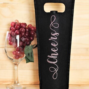 Schwarzer Filz Wein Flaschenhalter