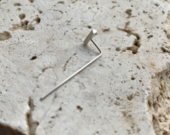Long triangular bar silver threader earrings | modern minimalist jewelry | Single earring | Mix and match