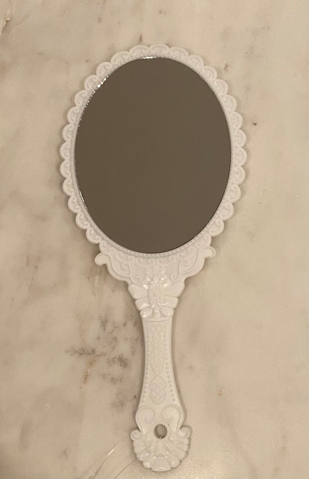 Vintage Handheld Mirror White Etsy Denmark