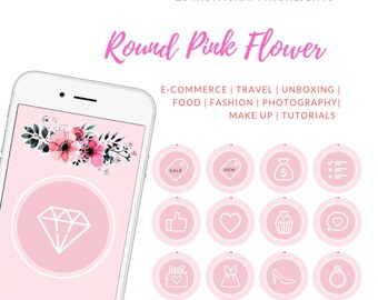 25 Pink Instagram Highlights Icon, Flower Instagram Highlights Icon,  Girly Instagram Icons, Instagram Highlight Covers, E-commerce IG Icons