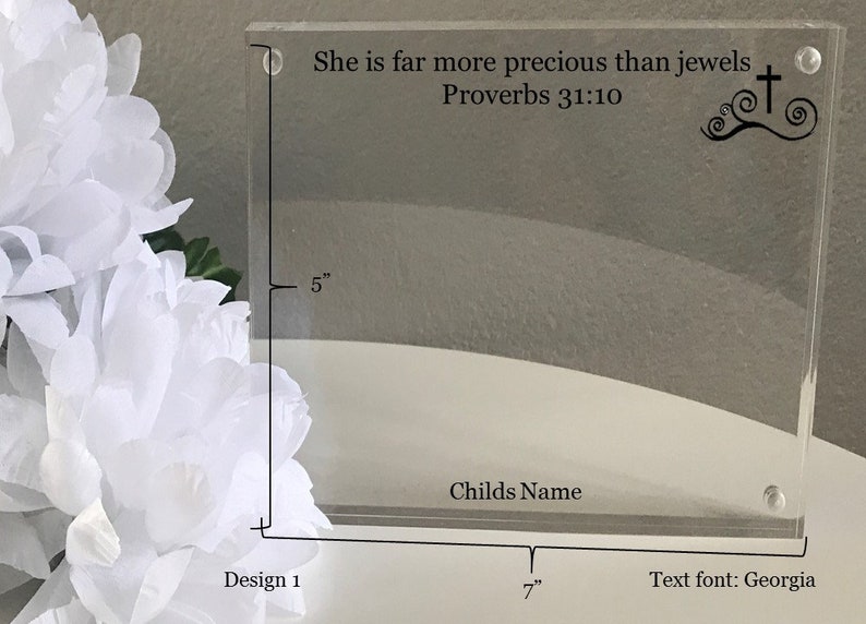 Double Sided Magnetic Acrylic Personalized 5x7 Photo Frame