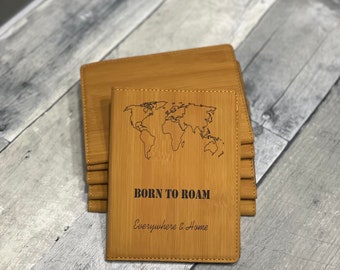 Born to Roam, Personalized, Passport Wallet (Includes name personalization)