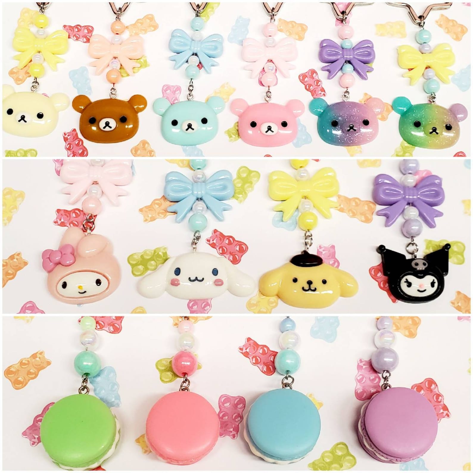Kawaii Keychains Kaychainskawaiicuteadorablemacaron Etsy New Zealand