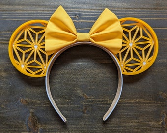 Epcot Inspired Mouse Ears | Yellow | 3D Printed Ears | Spaceship Earth