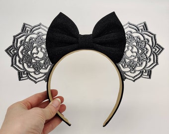 Silver Dust Mandala Ears | 3D Printed Mouse Ears