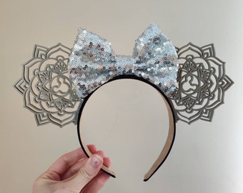 Silver Mandala Mouse Ears | 3D Printed Ears