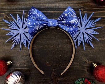 Frozen Snowflake Mouse Ears | 3D Printed Ears | Glitter