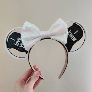 Han & Leia Inspired Mouse Ears | 3D Printed Ears | I love you - I know