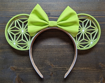 Epcot Inspired Mouse Ears | Green | 3D Printed Ears | Spaceship Earth