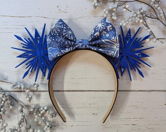 Frozen Blue Snowflake 3D printed mouse ears | theme park headband | Mickey | Minnie