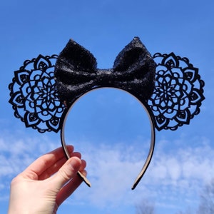 Black Mandala Mouse Ears | 3D Printed Ears |