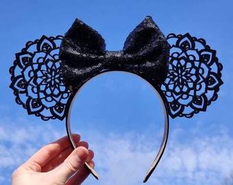 Black Mandala Mouse Ears | 3D Printed Ears |