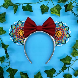 Red Flower Mandala Mouse Ears | 3D Printed Ears | Flower and Garden Festival