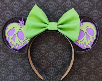 Poison Apple Green Mouse Ears | 3D Printed Ears | Halloween | Just One Bite