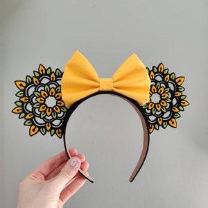 Sunflower Mandala Mouse Ears | 3D Printed Ears
