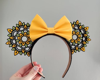 Sunflower Mandala Mouse Ears | 3D Printed Ears