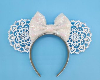 White Mandala Ears | 3D Printed Ears | Bridal