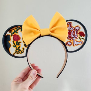 Enchanted Rose Mouse Ears 3D Printed Ears Beauty and the Beast Inspired Belle image 5