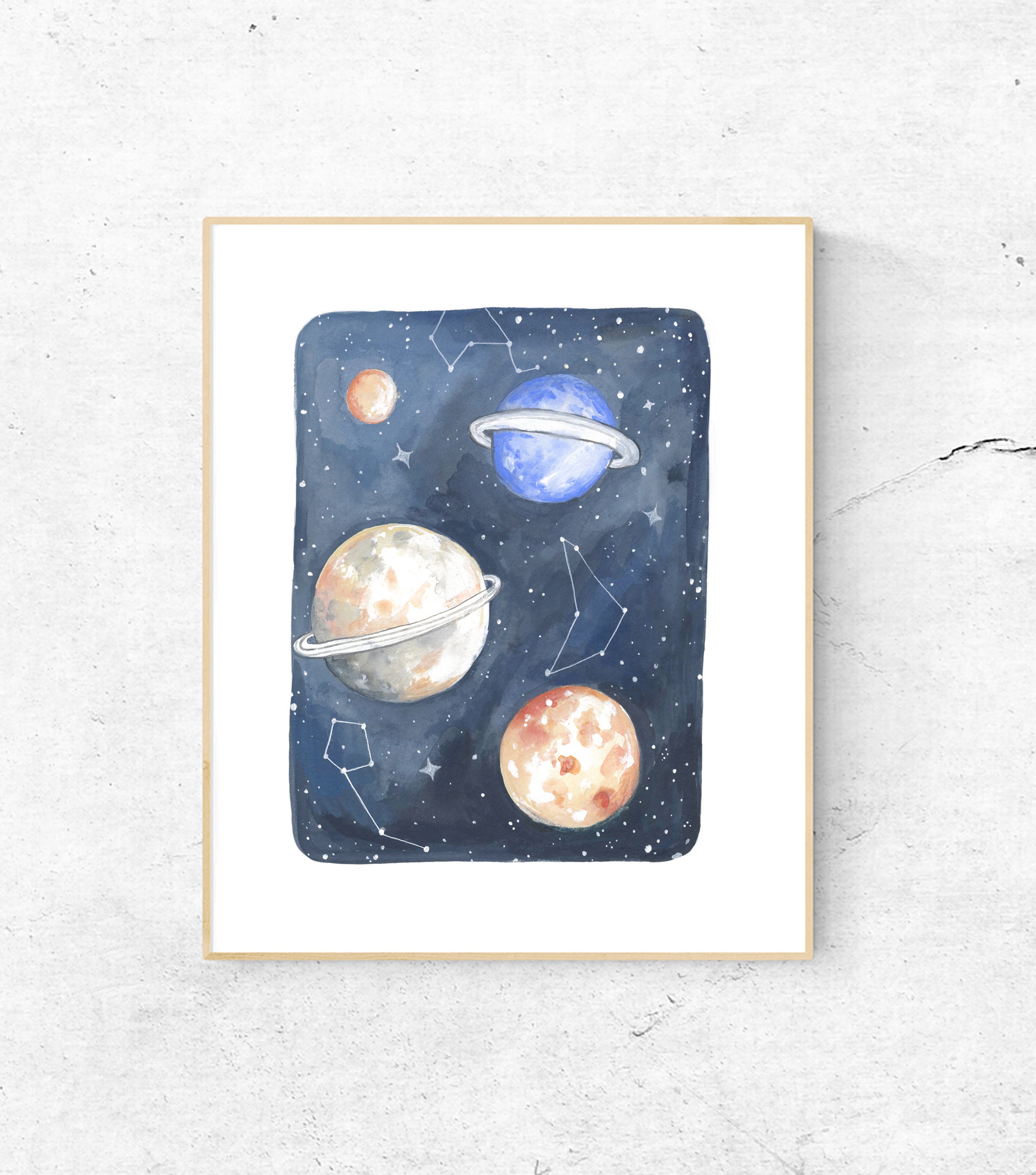 Art Du Système Solaire, Affiche Scientifique Pour Enfants, Impression Spatiale, d'art, Art à L'aquar