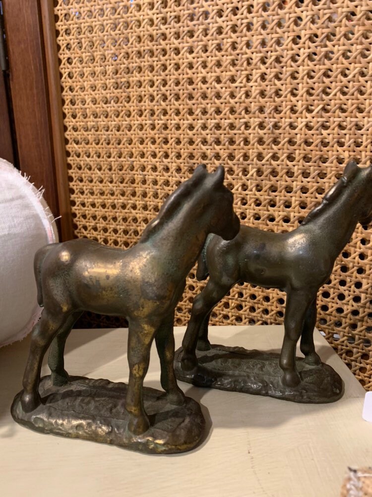 Vintage Horse Bookends/vintage Brass Bookends/ Vintage Horse Etsy