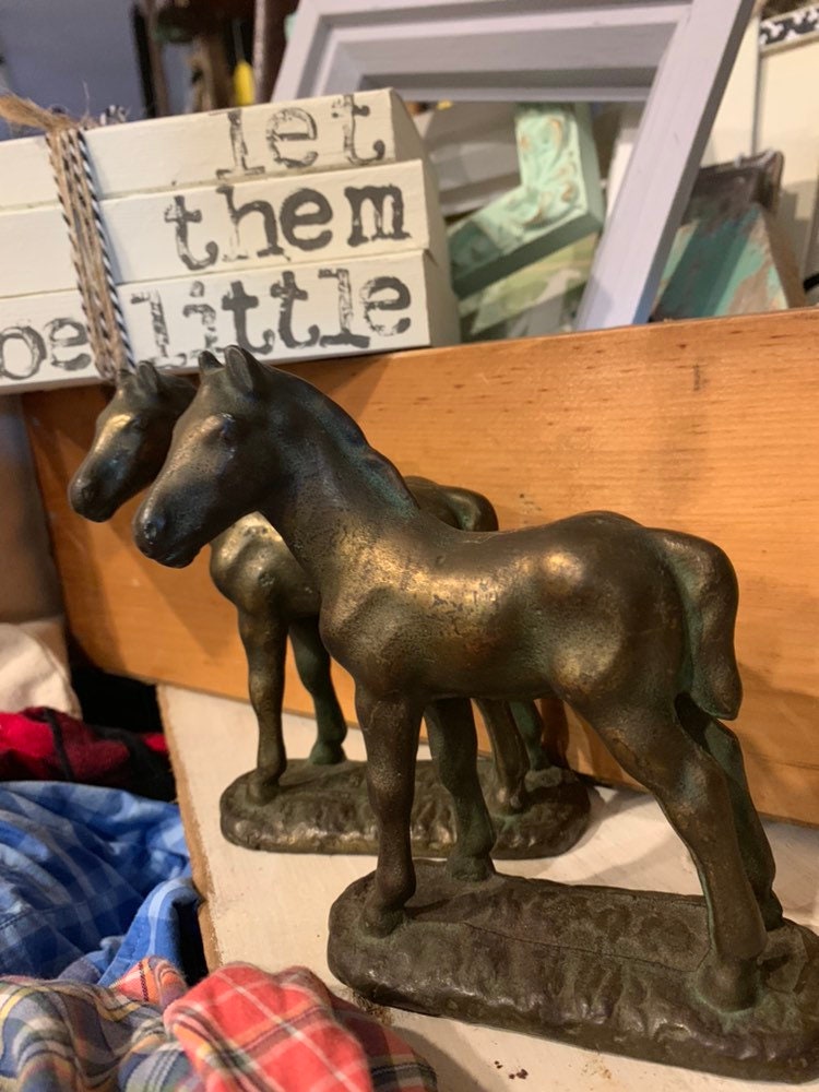 Vintage Horse Bookends/vintage Brass Bookends/ Vintage Horse Etsy