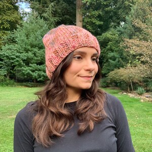 Pink Confetti Beanie, Valentine&#39;s Day Knit Hat, Pink Beanie, Pink Knit Hat