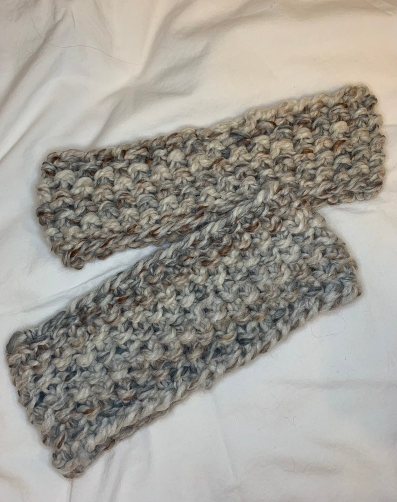Knitted Headband, Beige Knit Ear Warmer, Knitted Winter Headband, Winter accessory image 6