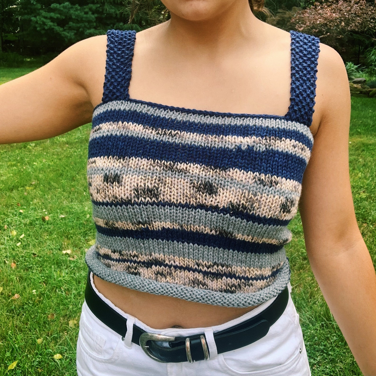 square neck crop top tank