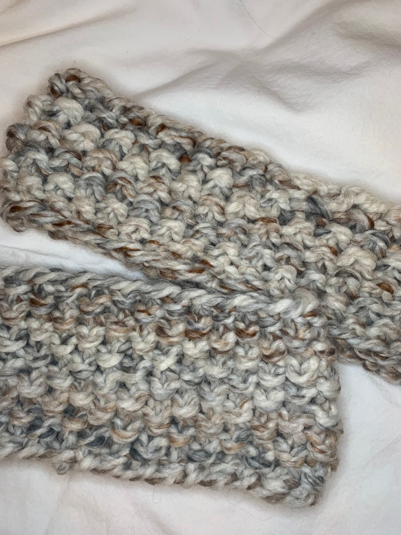Knitted Headband, Beige Knit Ear Warmer, Knitted Winter Headband, Winter accessory image 8