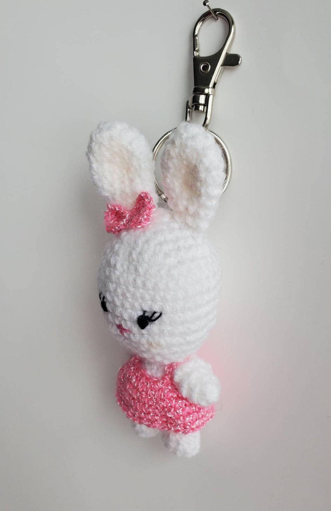 Crochet Bunny Keychain | Etsy