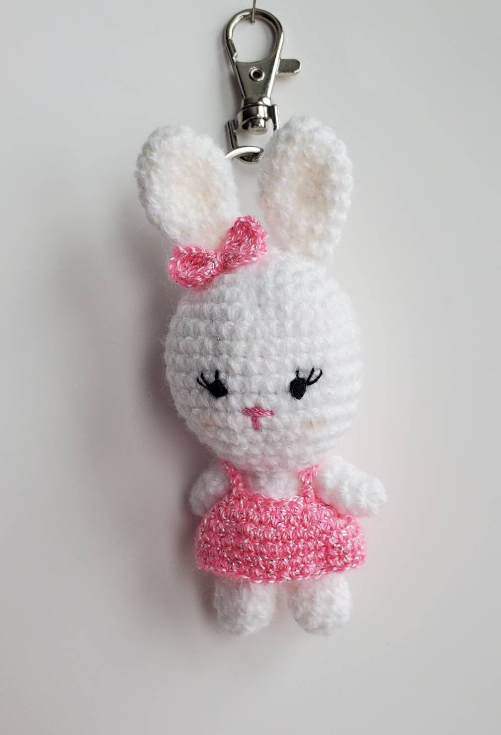 Crochet Bunny Keychain Etsy