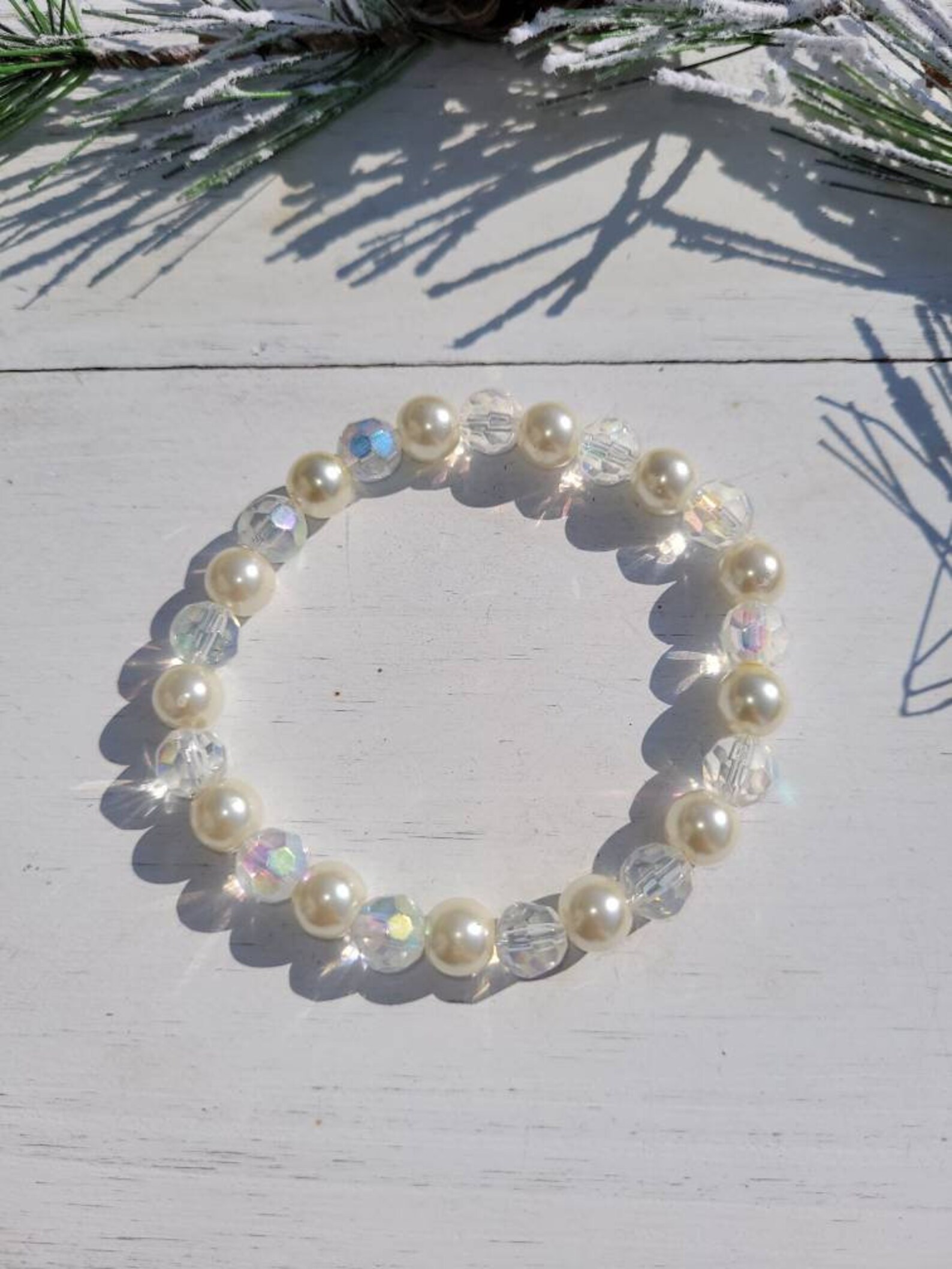 Pearl Stretch Bracelet 8mm Pearl main image 1