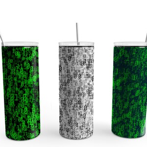 Matrix Inspired Sublimation Design - Skinny Straight Tumbler 20oz - PNG