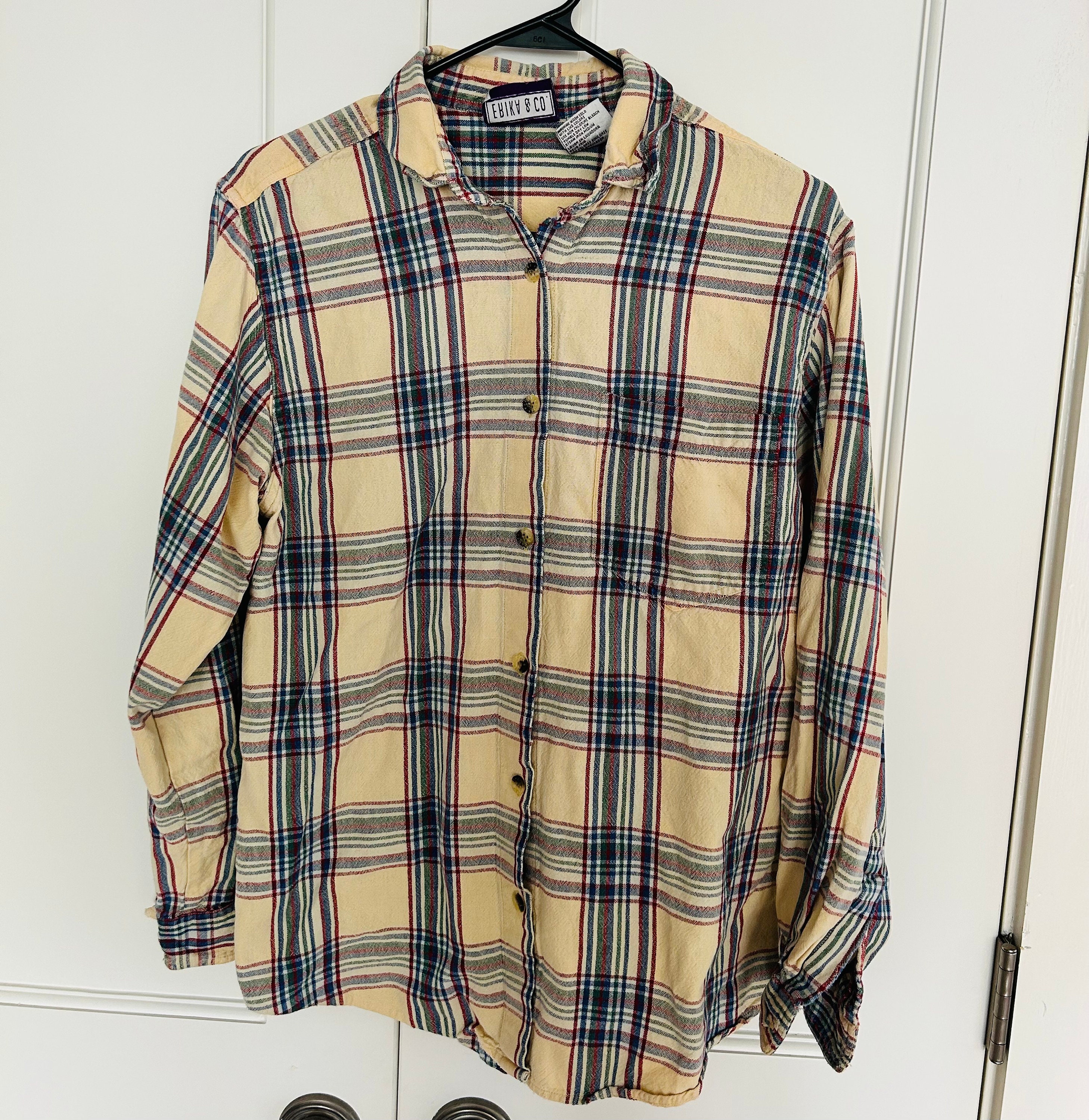 Adult Small Erika & Co. Vintage Flannel Long Sleeve Button Down Great Condition
