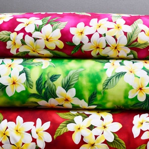 100% cotton Plumeria Hawaiian Fabric By The Yard