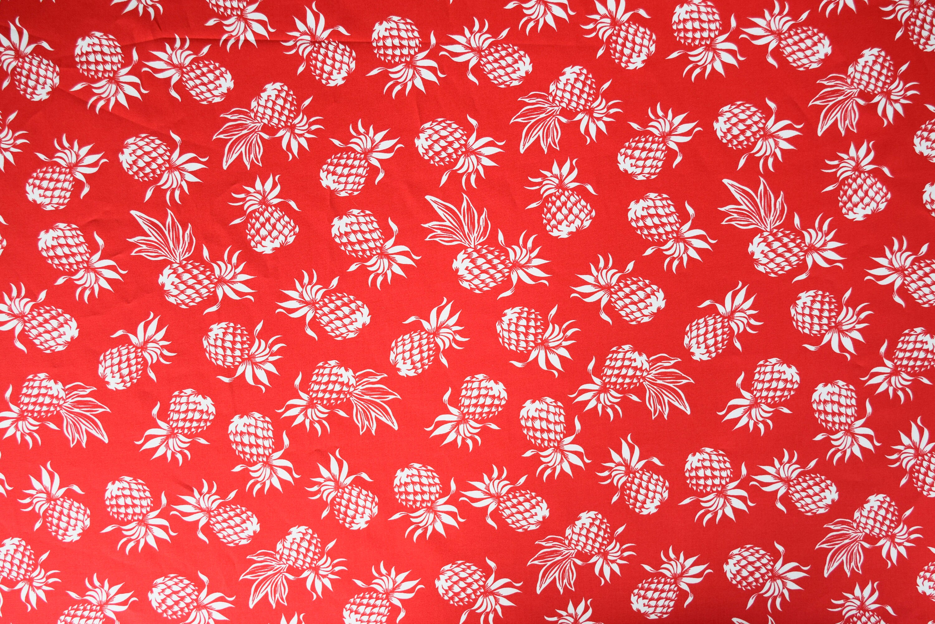 100 Cotton Pineapple Hawaiian Print Fabric by the Yard Etsy