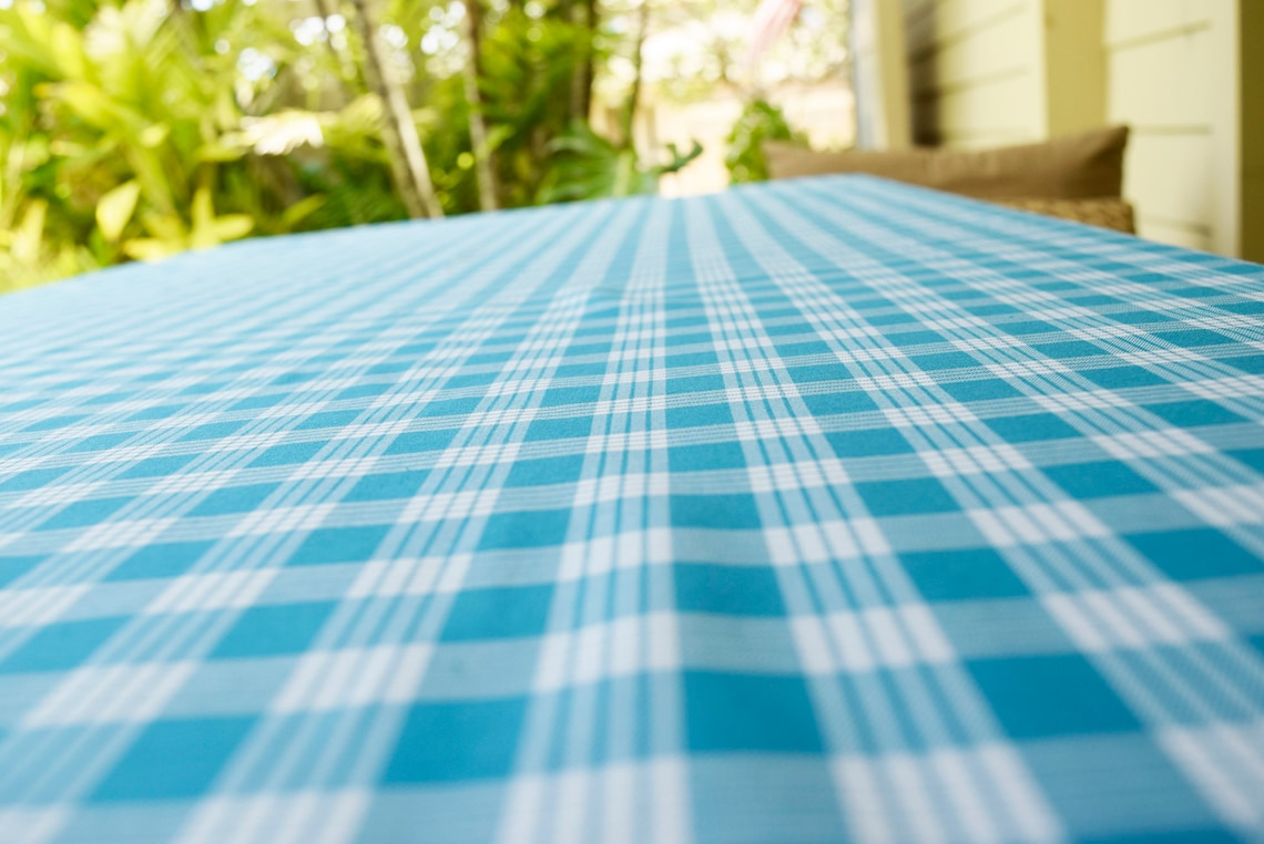 100 cotton Hawaiian Fabric Palaka Blue By The Yard Etsy